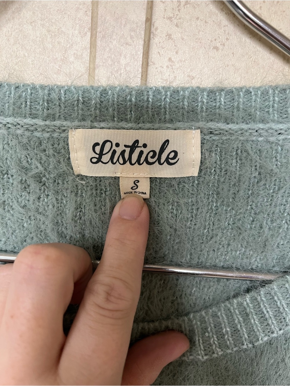 Listicle light green soft fuzzy button front cardigan sweater oversized - Picture 8 of 10